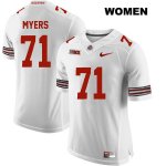 Women's NCAA Ohio State Buckeyes Josh Myers #71 College Stitched Authentic Nike White Football Jersey TV20M31XX